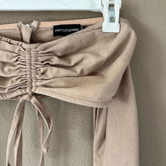 PrettyLittleThing Tan Crop Top and Skirt Set - Picture 2 of 13